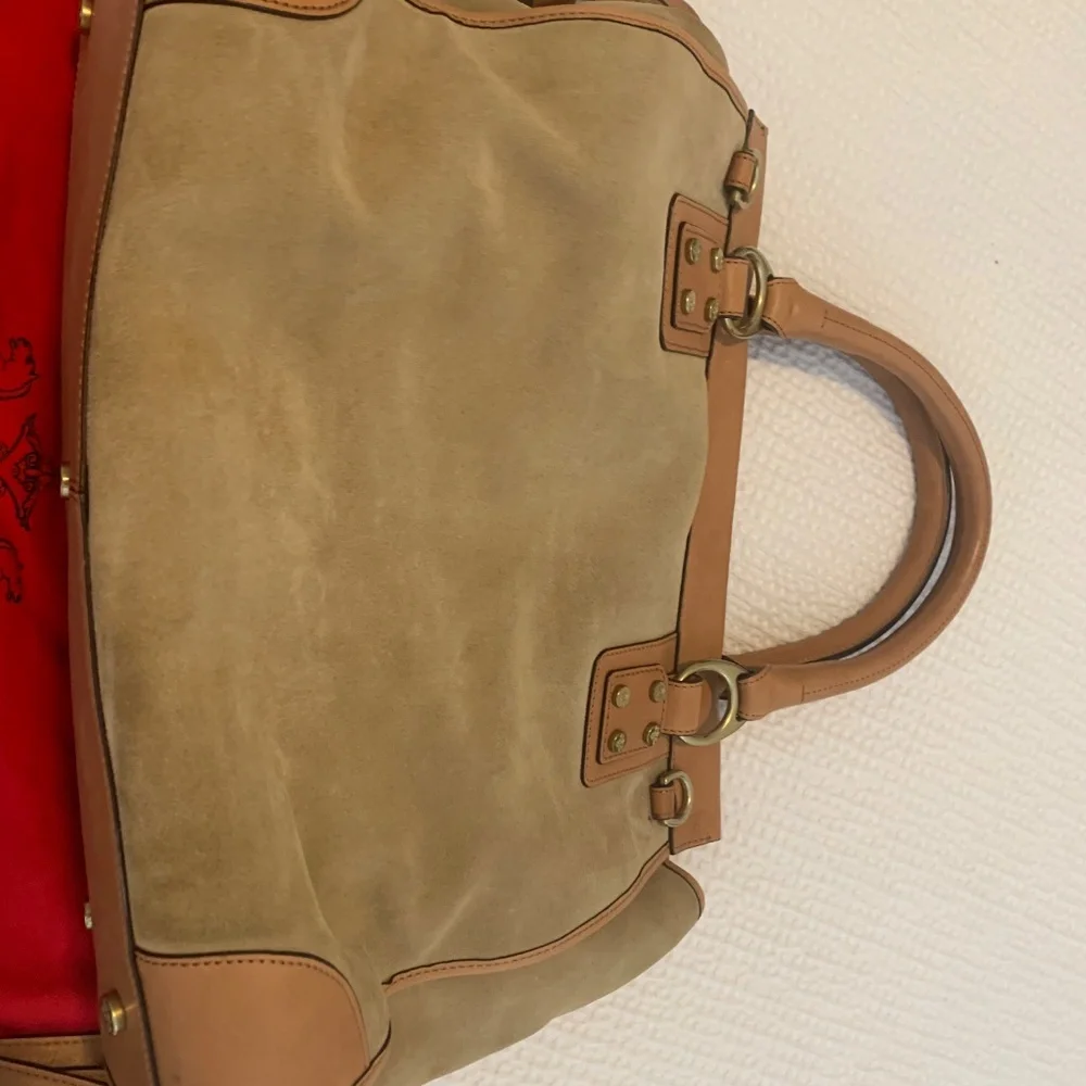 Prix de Dressage Suede & Leather Satchel — Tan/Camel - Picture 3 of 15